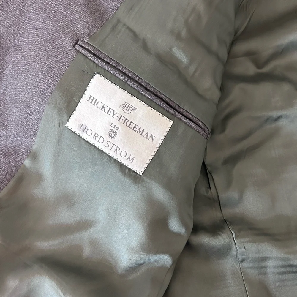 Hickey Freeman for Nordstrom men’s grey 100% wool blazer suit jacket size 43R‎